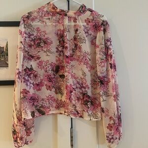 Pink and Purple Floral Boxy Blouse